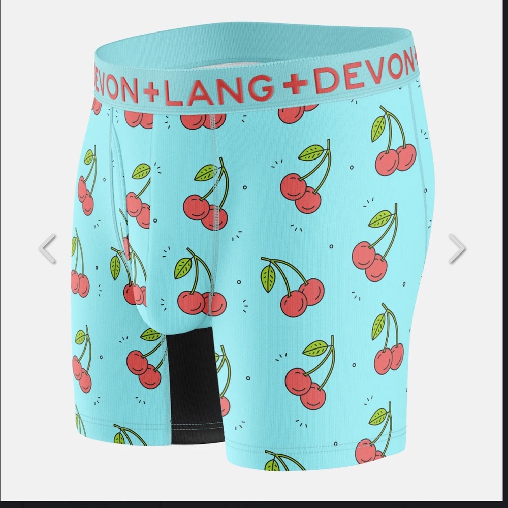 Devon + Lang Journey Men’s Modal Boxer Brief Cherries  Cherry Print Medium NWT